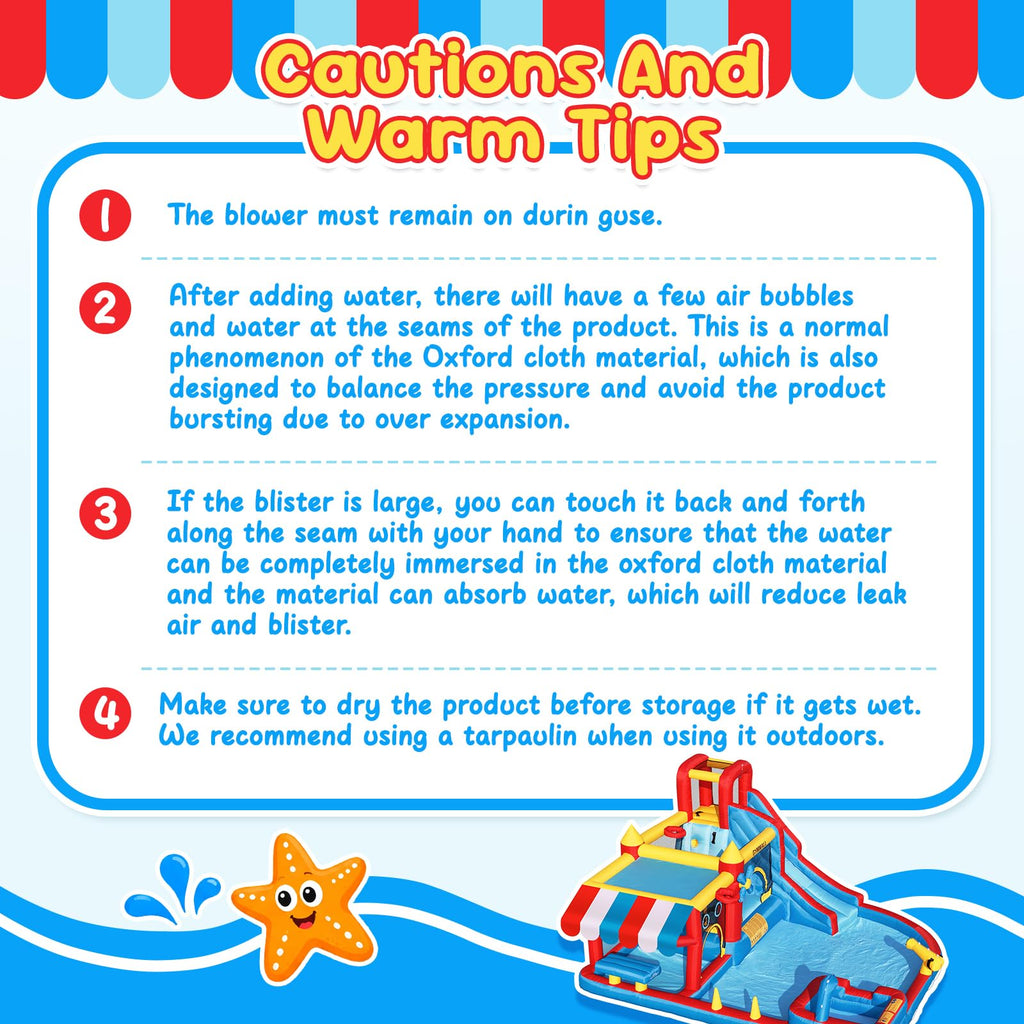 GYMMALL 10-in-1 Bounce House for Kids –Bouncy Castle with Simulated Supermarket, Inflatable Water Slide, Splash Pool, Long Slide, Trampoline and 550W Blower – Ideal for Birthday, Party and Holidays