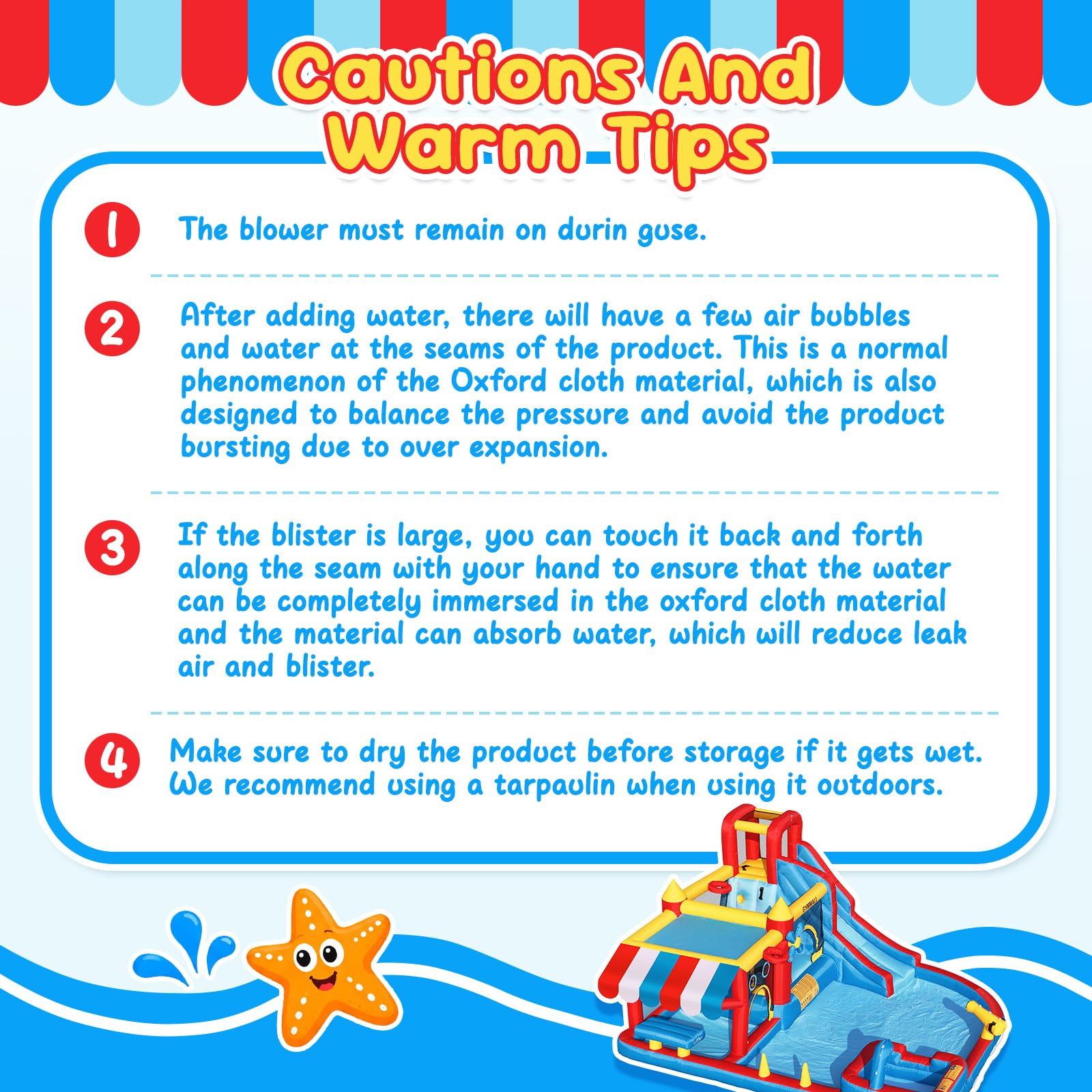 GYMMALL 10-in-1 Bounce House for Kids –Bouncy Castle with Simulated Supermarket, Inflatable Water Slide, Splash Pool, Long Slide, Trampoline and 550W Blower – Ideal for Birthday, Party and Holidays